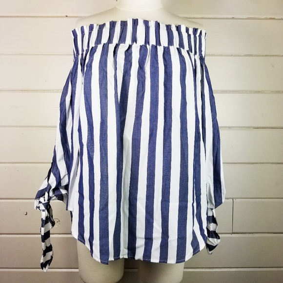 H&M Tops - H&M | NWT Off Shoulder Striped Top